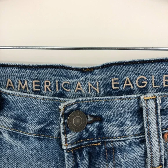 American Eagle Mens Relaxed Straight Jeans‎ Size 36x29 Light Wash - Picture 5 of 16